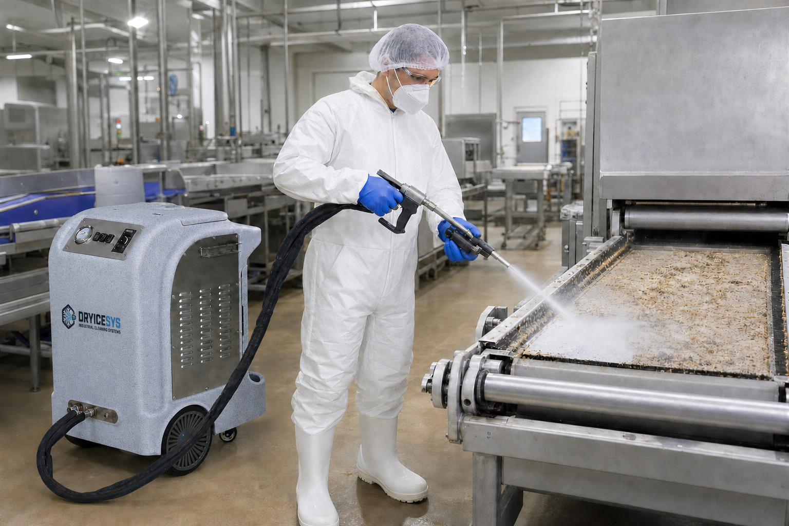 DRYICESYS machine cleaning food processing equipment
