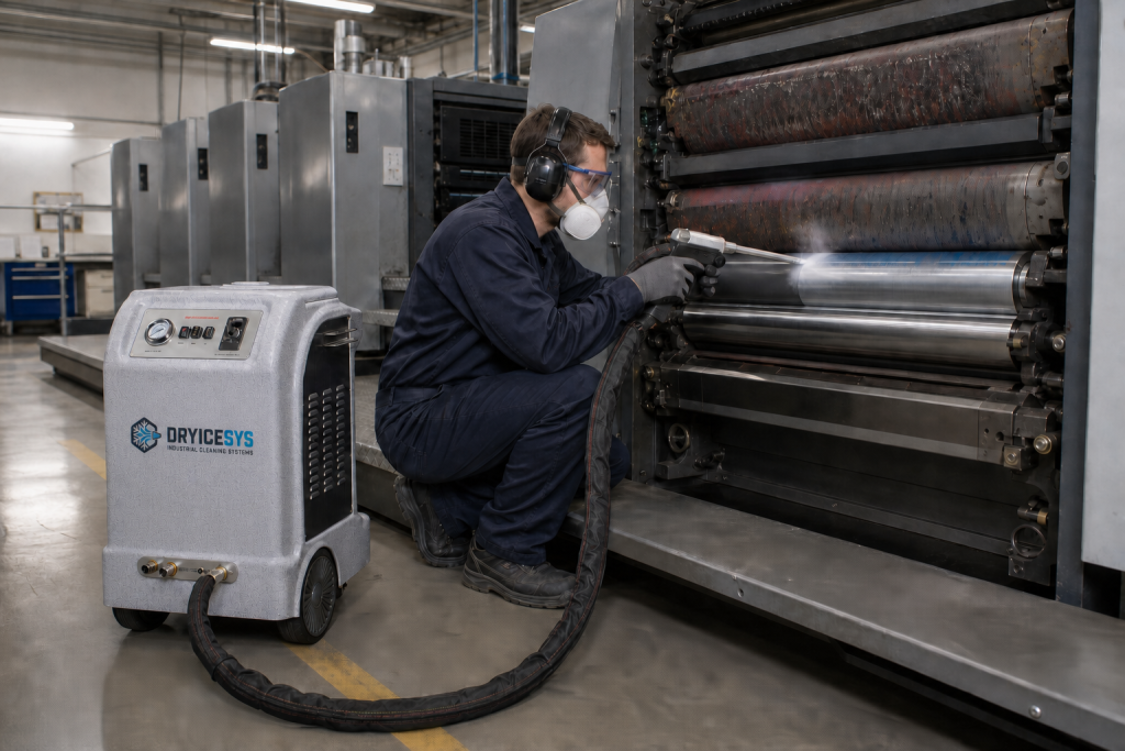 DRYICESYS machine cleaning printing rollers