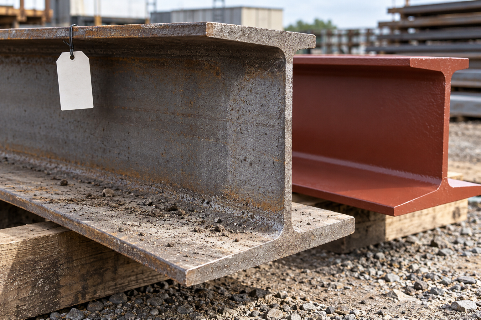 AI illustration of untreated steel surface contamination and an adjacent protected finish