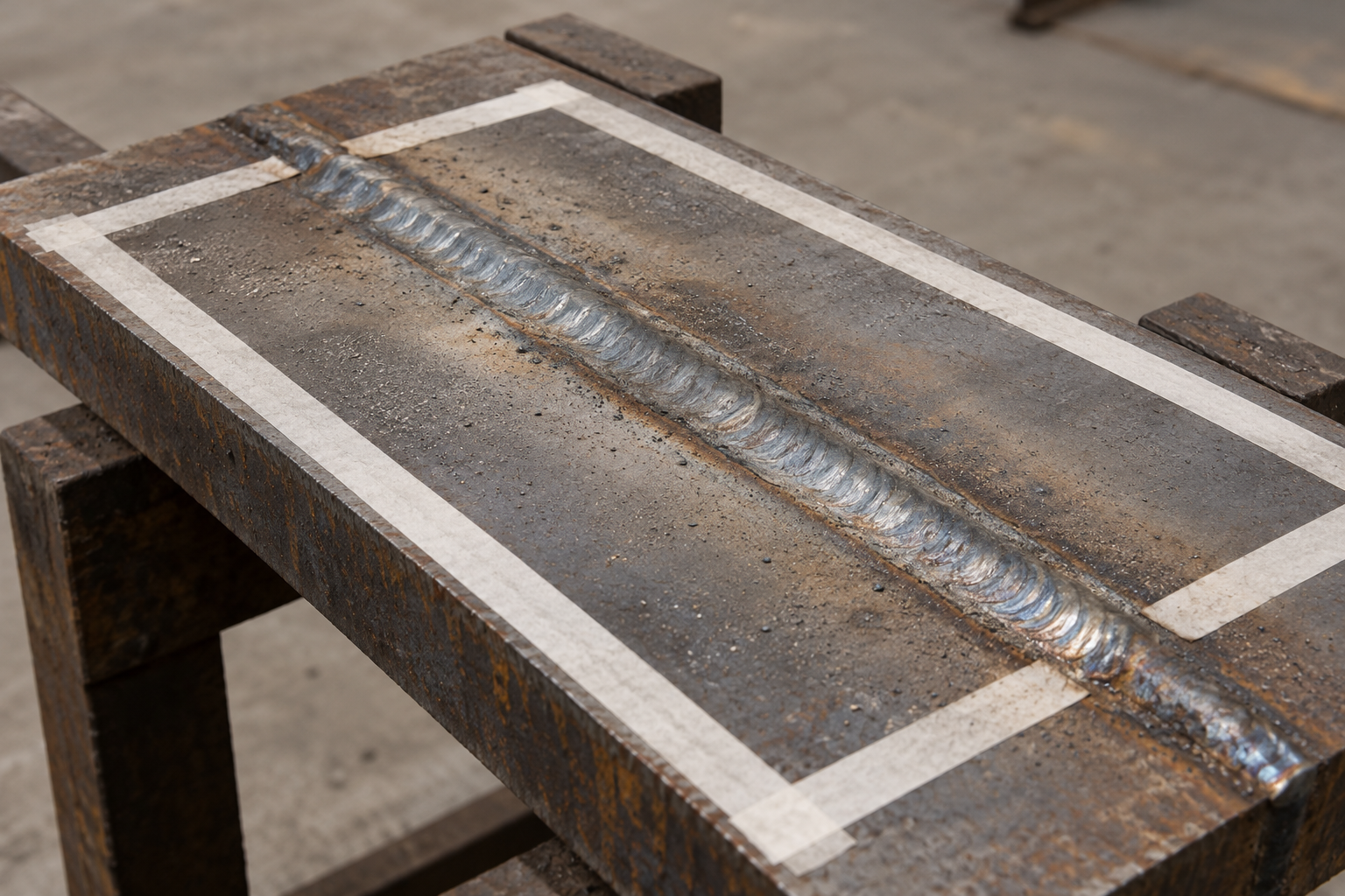 AI illustration of a defined weld area before procedure-approved surface preparation